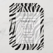 Zwart Wit Zebra Print Dier Kaart (Voorkant / Achterkant)