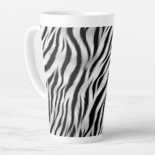 Zwart Wit Zebra Print Dier Latte Mok