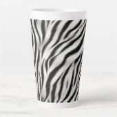 Zwart Wit Zebra Print Dier Latte Mok (Voorkant)