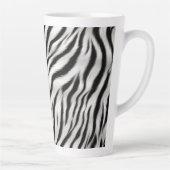 Zwart Wit Zebra Print Dier Latte Mok (Rechts)