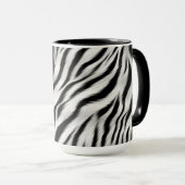 Zwart Wit Zebra Print Dier Mok (Voorkant rechts)