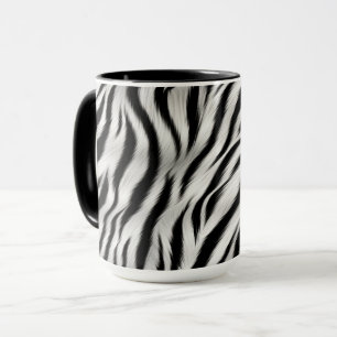 Zwart Wit Zebra Print Dier Mok