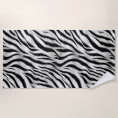 Zwart Wit Zebra Print Dier Strandlaken (Voorkant)