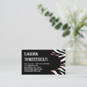 Zwart-wit Zebra Print Dier Visitekaartje (Staand voorkant)