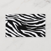 Zwart-wit Zebra Print Dier Visitekaartje (Achterkant)