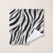 Zwart Wit Zebra Print Dierensafari Bad Handdoek (Wasdoekje)