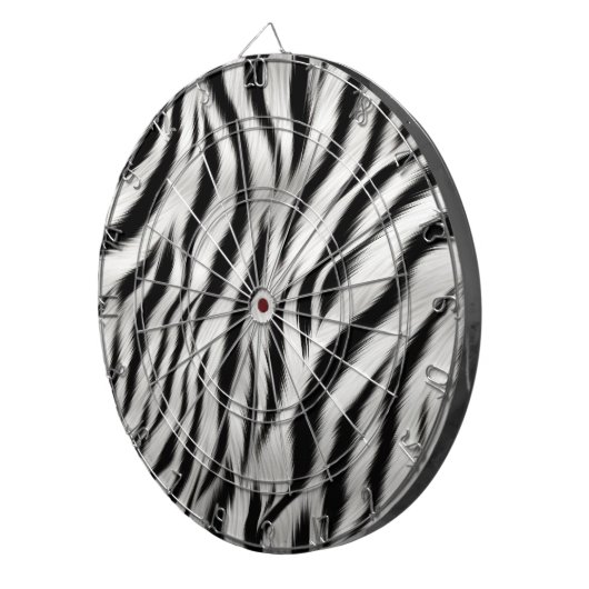 Zwart Wit Zebra Print Dierensafari Dartbord (Voorkant Rechts)