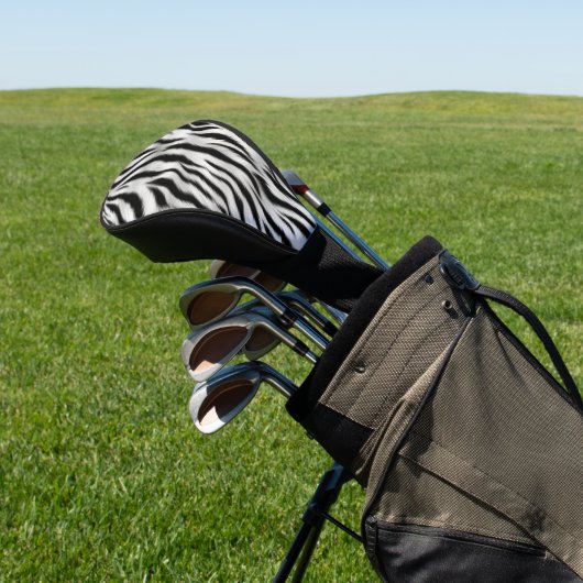 Zwart Wit Zebra Print Dierensafari Golfheadcover (Insitu)