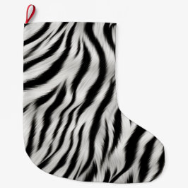 Zwart Wit Zebra Print Dierensafari Grote Kerstsok