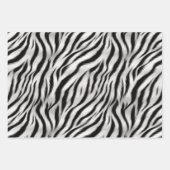Zwart Wit Zebra Print Dierensafari Inpakpapier Vel (Voorkant)