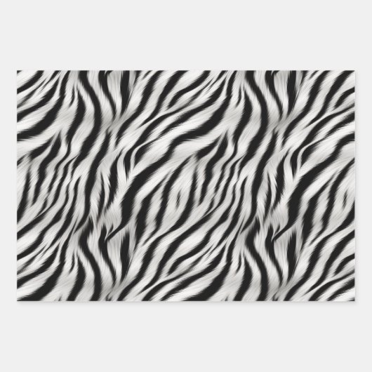 Zwart Wit Zebra Print Dierensafari Inpakpapier Vel (Voorkant)