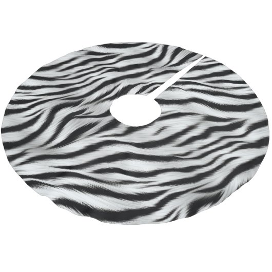 Zwart Wit Zebra Print Dierensafari Kerstboom Rok (Gekanteld)