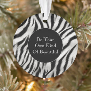 Zwart-wit Zebra Print Dierensafari Ornament