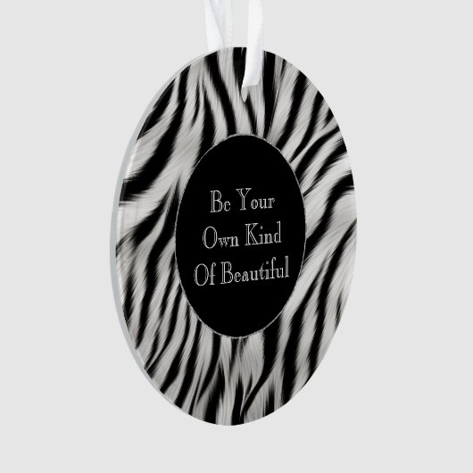 Zwart-wit Zebra Print Dierensafari Ornament (voorkant)