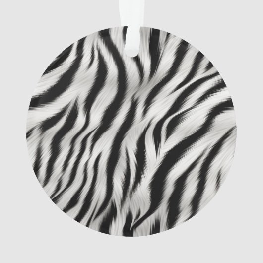 Zwart-wit Zebra Print Dierensafari Ornament (achterkant)
