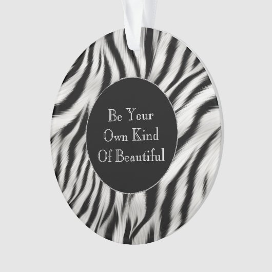 Zwart-wit Zebra Print Dierensafari Ornament (voorkant)