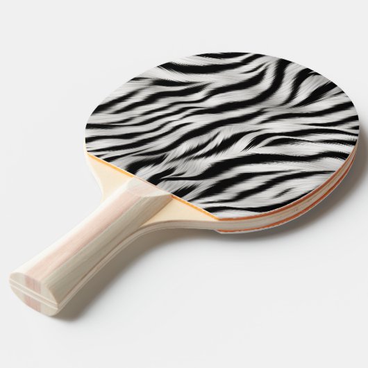 Zwart Wit Zebra Print Dierensafari Tafeltennisbatje (Voorkant Gekanteld)