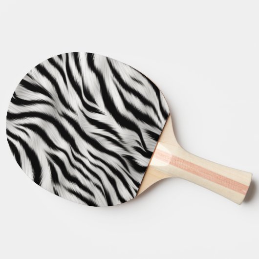 Zwart Wit Zebra Print Dierensafari Tafeltennisbatje (Zijkant)