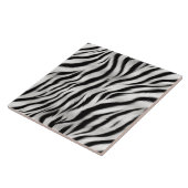 Zwart Wit Zebra Print Dierensafari Tegeltje (Zijkant)