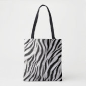Zwart Wit Zebra Print Dierensafari Tote Bag (Voorkant)