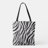 Zwart Wit Zebra Print Dierensafari Tote Bag (Achterkant)
