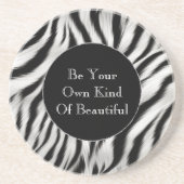 Zwart-wit Zebra Print Dierensafari Zandsteen Onderzetter (Voorkant)