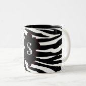 Zwart-wit Zebra Print Dierlijke Koffie Mok Cup (Voorkant rechts)