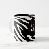 Zwart-wit Zebra Print Dierlijke Koffie Mok Cup (Voorkant links)