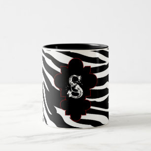 Zwart-wit Zebra Print Dierlijke Koffie Mok Cup