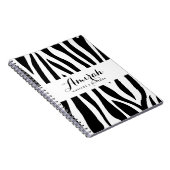Zwart-wit zebra print gepersonaliseerd Notitieboek (Rechterzijde)