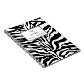 Zwart-wit Zebra Print Gepersonaliseerd Notitieboek (Rechterzijde)