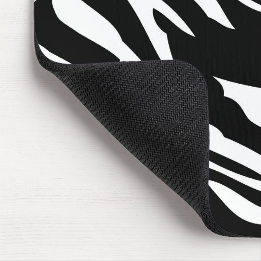 Zwart-wit zebra print gepersonaliseerde mousepad muismat (Hoek)