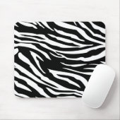 Zwart-wit zebra print gepersonaliseerde mousepad muismat (Met muis)