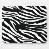 Zwart-wit zebra print gepersonaliseerde mousepad muismat (Voorkant)