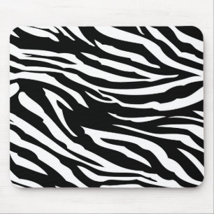 Zwart-wit zebra print gepersonaliseerde mousepad muismat