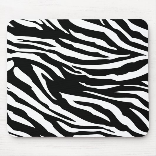 Zwart-wit zebra print gepersonaliseerde mousepad muismat (Voorkant)