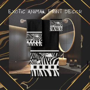 Zwart-wit Zebra Print Handdoek