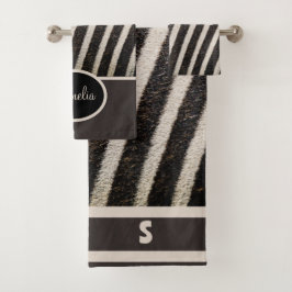 Zwart-wit Zebra Print Handdoek