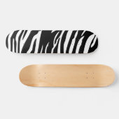 Zwart-wit zebra print old school skateboard (Horizontaal)