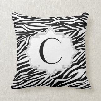Zwart wit zebra print patroon aangepast kussen