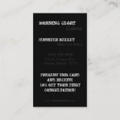 Zwart Wit Zebra Print Pattern Visitekaartje (Achterkant)