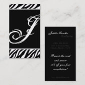 Zwart Wit Zebra Print Pattern Visitekaartje (Voorkant / Achterkant)