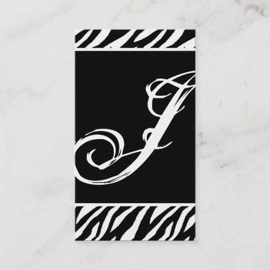 Zwart Wit Zebra Print Pattern Visitekaartje (Voorkant)