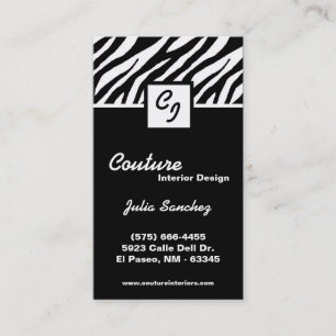 Zwart Wit Zebra Print Personaliseer Visitekaartje