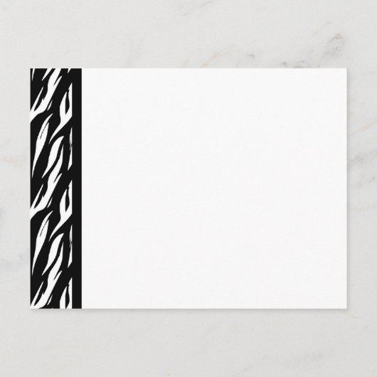 Zwart-wit Zebra Print Save The Date Briefkaart (Achterkant)