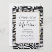 Zwart-wit zebra print verjaardag kaart (Voorkant)