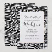 Zwart-wit zebra print verjaardag kaart (Voorkant / Achterkant)