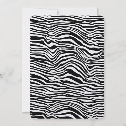 Zwart-wit zebra print verjaardag kaart (Achterkant)