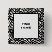 Zwart-wit zebra rand foto vierkante button 5,1 cm (Voorkant)