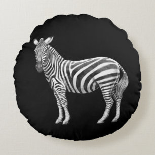 Zwart-wit Zebra Rond Kussen
